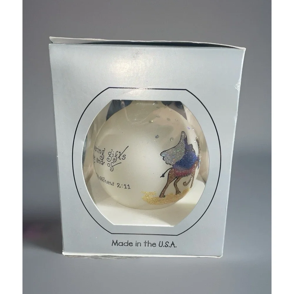 Vintage Swarovski THREE KINGS WISEMEN Matthew 2:11‎ Teresa Hand Painted Ornament